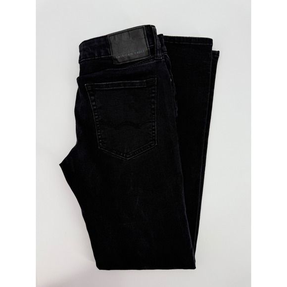 American Eagle Jeans Mens 30x32 Black Slim Straight Denim Pants - Picture 1 of 12